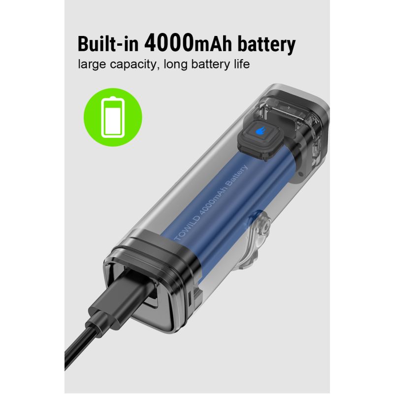 Predné svetlo TOWILD CL1200 1200LM LED USB dobíjacie vodotesné cyklistické príslušenstvo pre nočné jazdenie
