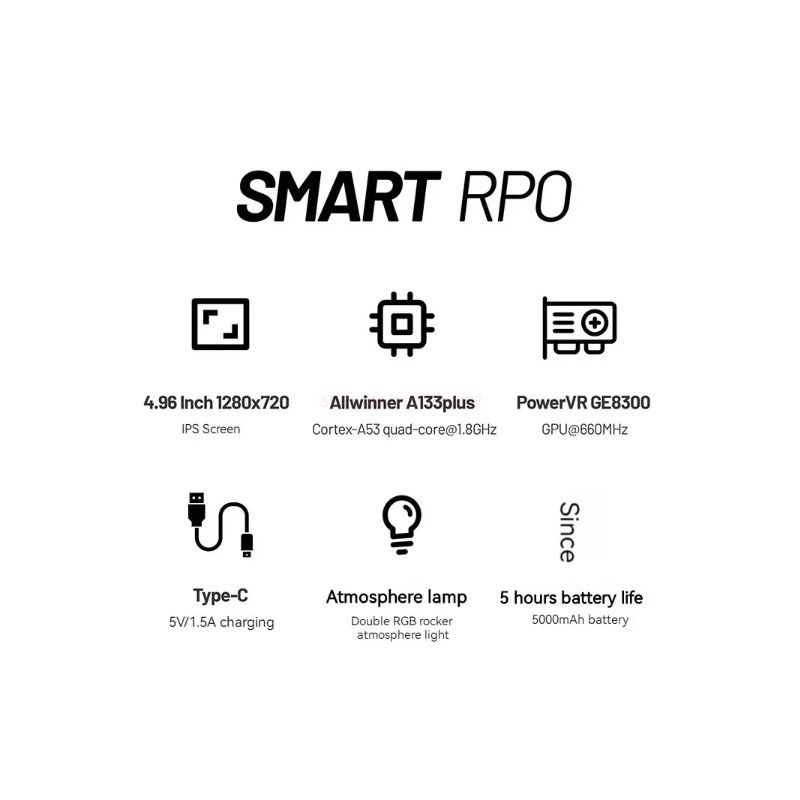 Vrecková herná konzola Trimui Smart Pro Retro Arkádová konzola 4,96-palcová HD IPS obrazovka Dlhá výdrž batérie