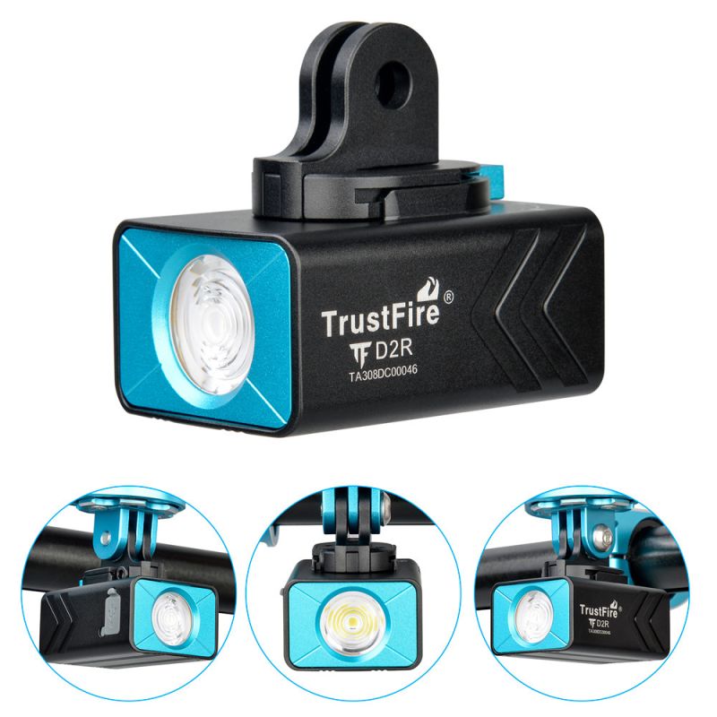 TrustFire D2R ľahké cyklistické svetlo 450LM Typ-C dobíjacie vodotesné pre mestskú a horskú cyklistiku