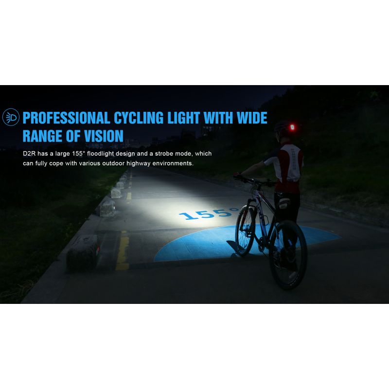 TrustFire D2R ľahké cyklistické svetlo 450LM Typ-C dobíjacie vodotesné pre mestskú a horskú cyklistiku