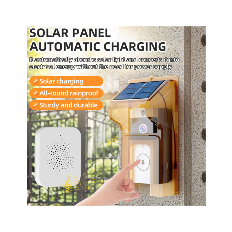 U9 Bezdrôtový Video Zvonček| Solárny HD Domáci Monitor s IP65 | Hlasný Zvonček WiFi pre Bezpečnosť