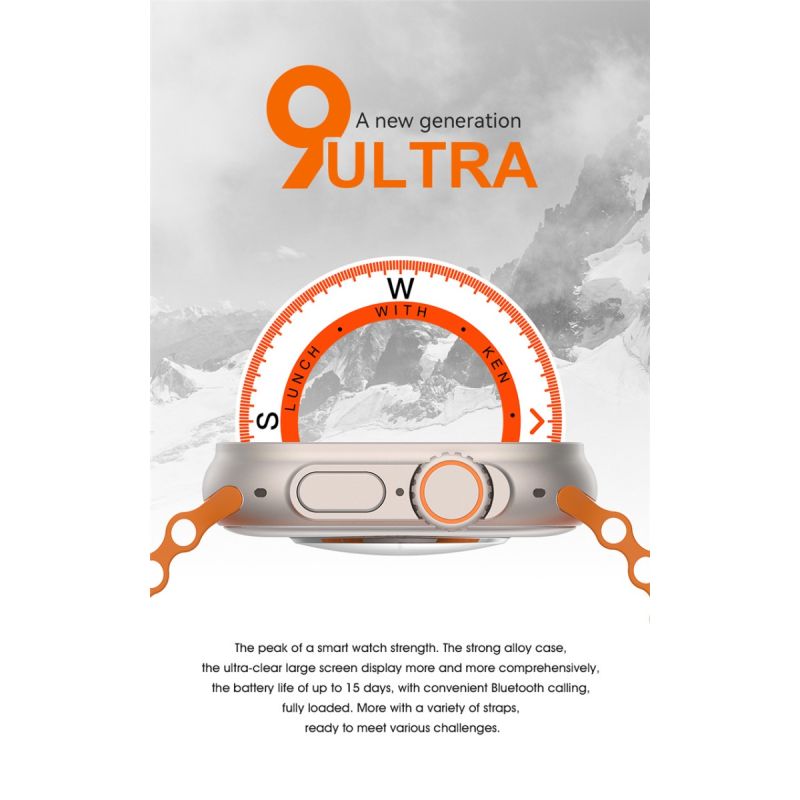 Inteligentné hodinky Ultra 9 49 mm s Bluetooth volaním, NFC, GPS, kompasom, IP68 pre Slovensko