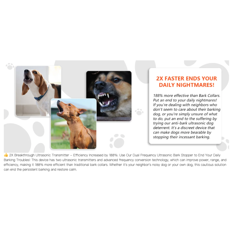 Ultrazvukové zariadenie proti štekaniu | Automatické zastavovanie | Výcvik psov | Minimalizácia hluku