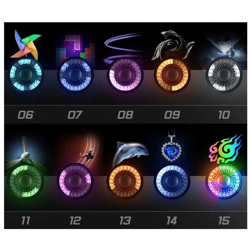 Všestranné zadné svetlo na bicykel farebné blikanie nabíjateľné inteligentné brzdové svetlo s diaľkovým ovládaním