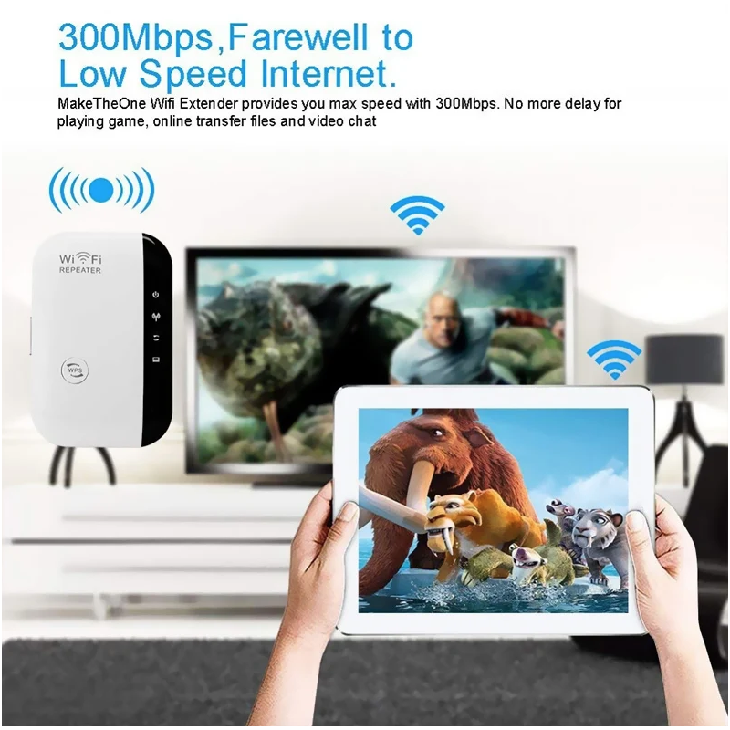 Wifi extender 300Mbps pre Smart TV | Spoľahlivý zosilňovač siete pre silný Wifi signál cez steny