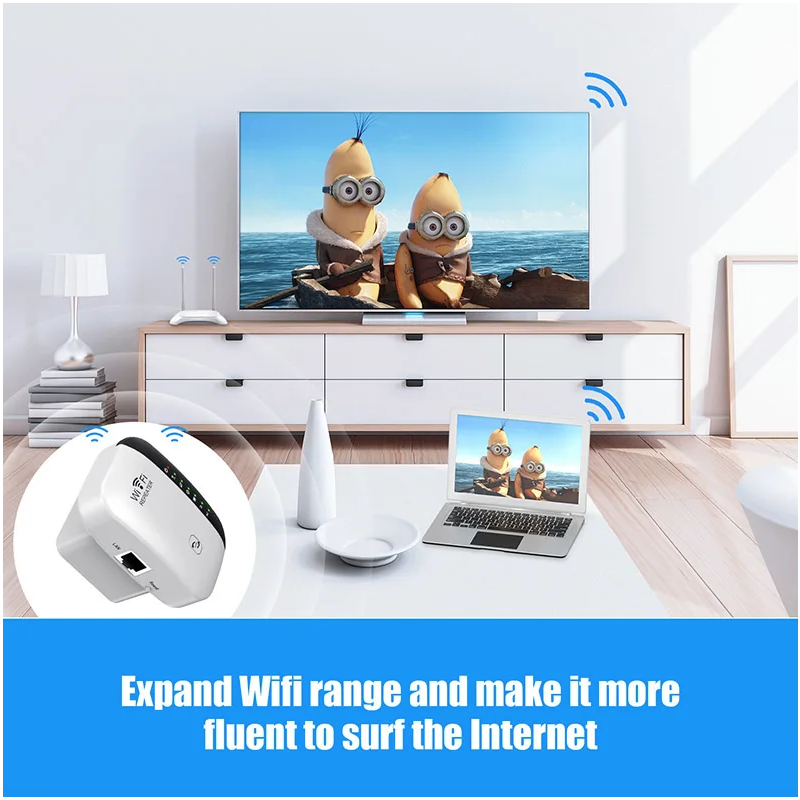 Wifi extender 300Mbps pre Smart TV | Spoľahlivý zosilňovač siete pre silný Wifi signál cez steny