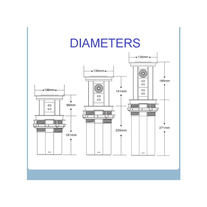 VENSTPOW Elektrické zdvíhacie zásuvky s USB bezdrôtovým nabíjaním Skrytá stolová zásuvka Štandard EU zásuvka
