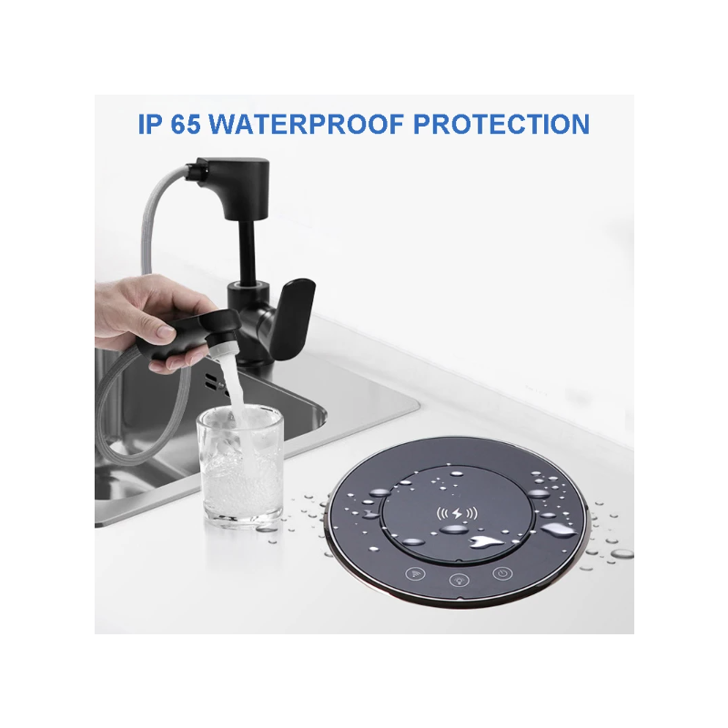 VENSTPOW Elektrické zdvíhacie zásuvky s USB bezdrôtovým nabíjaním Skrytá stolová zásuvka Štandard EU zásuvka