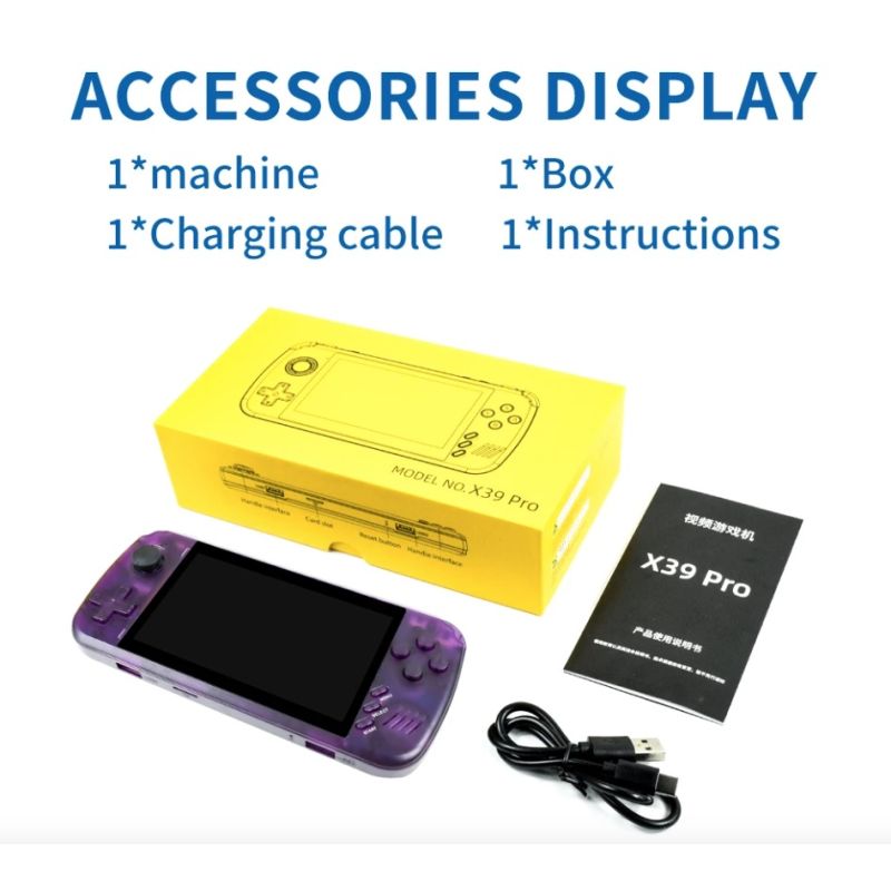 POWKIDDY X39pro prenosná herná konzola 4.3 palcová IPS podpora PS1 klasické hry neobmedzená prenosná zábava