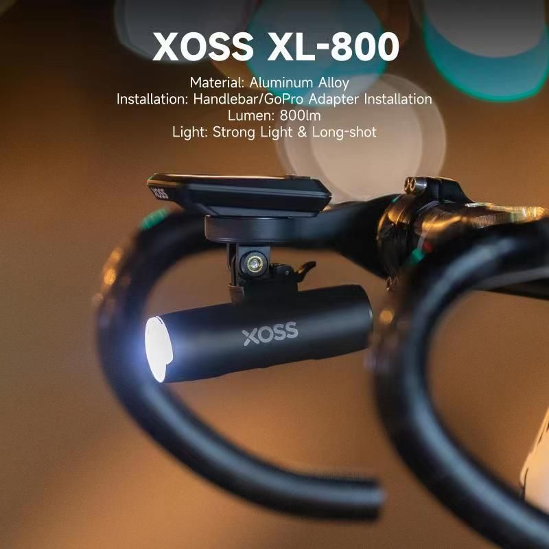 XOSS Bike Light Predné svetlo 800Lm Vodotesné USB nabíjateľné pre nočnú jazdu MTB cyklistické vybavenie