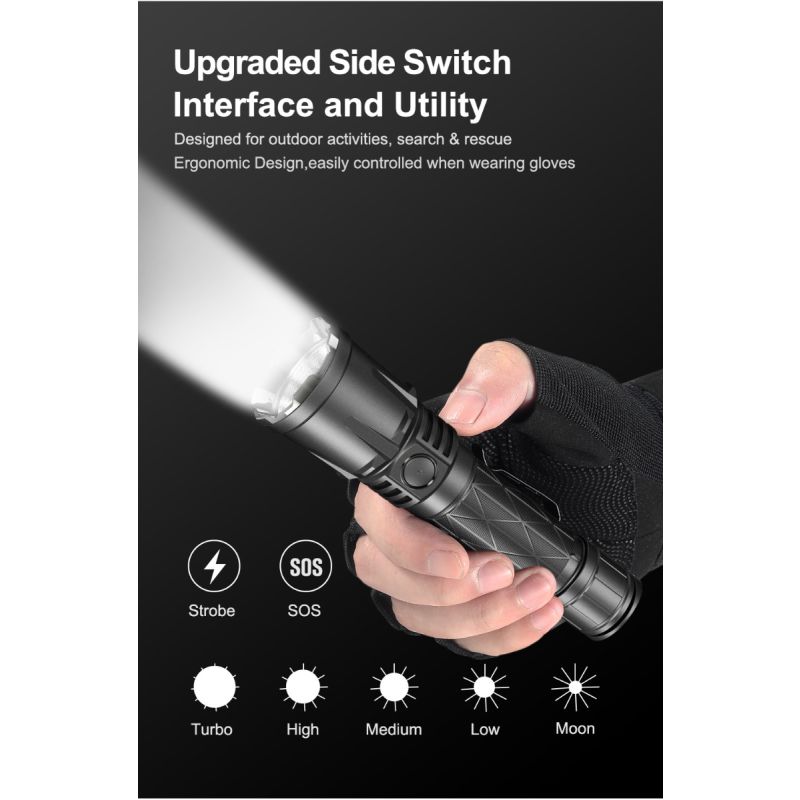 Klarus XT21X Pro odolné svietidlo 4400 lúmenov s 21700 batériou výkonné LED univerzálne vonkajšie svietidlo