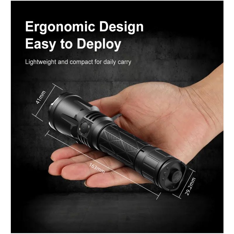 Klarus XT21X Pro odolné svietidlo 4400 lúmenov s 21700 batériou výkonné LED univerzálne vonkajšie svietidlo