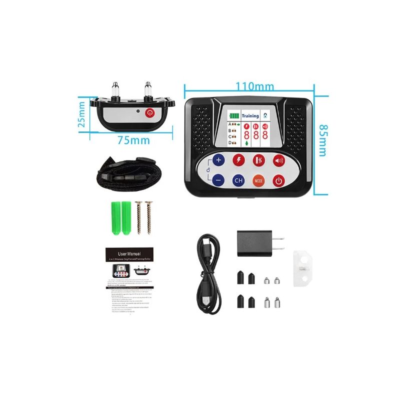 Bezdrôtový Elektronický Ohradník inteligentné zariadenie na výcvik psov ergonomický obojok farebný displej