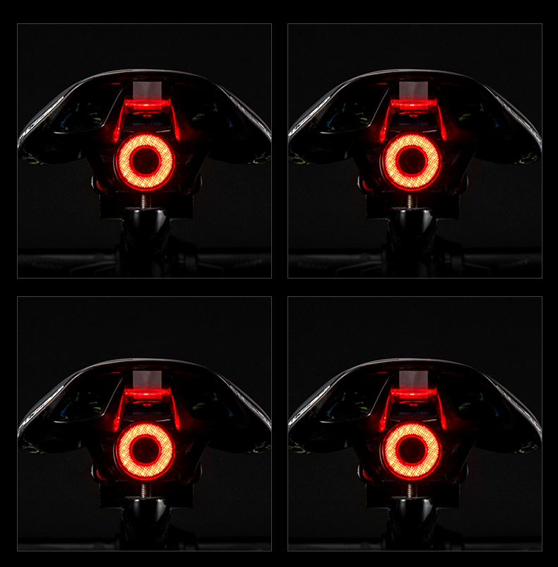 ROCKBROS Q5 Inteligentné bicyklové svetlo s automatickým snímaním bŕzd LED zadné svetlo IPX6 Vodotesné cyklistické bezpečnostné vybavenie