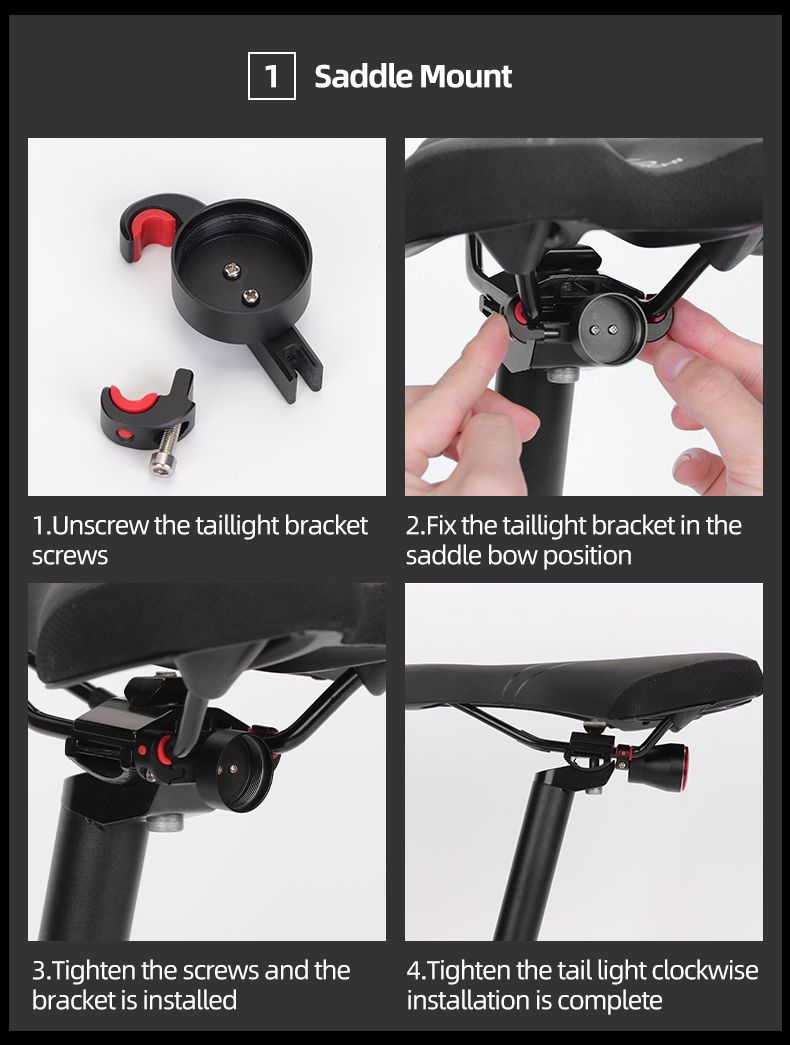 ROCKBROS Q5 Inteligentné bicyklové svetlo s automatickým snímaním bŕzd LED zadné svetlo IPX6 Vodotesné cyklistické bezpečnostné vybavenie