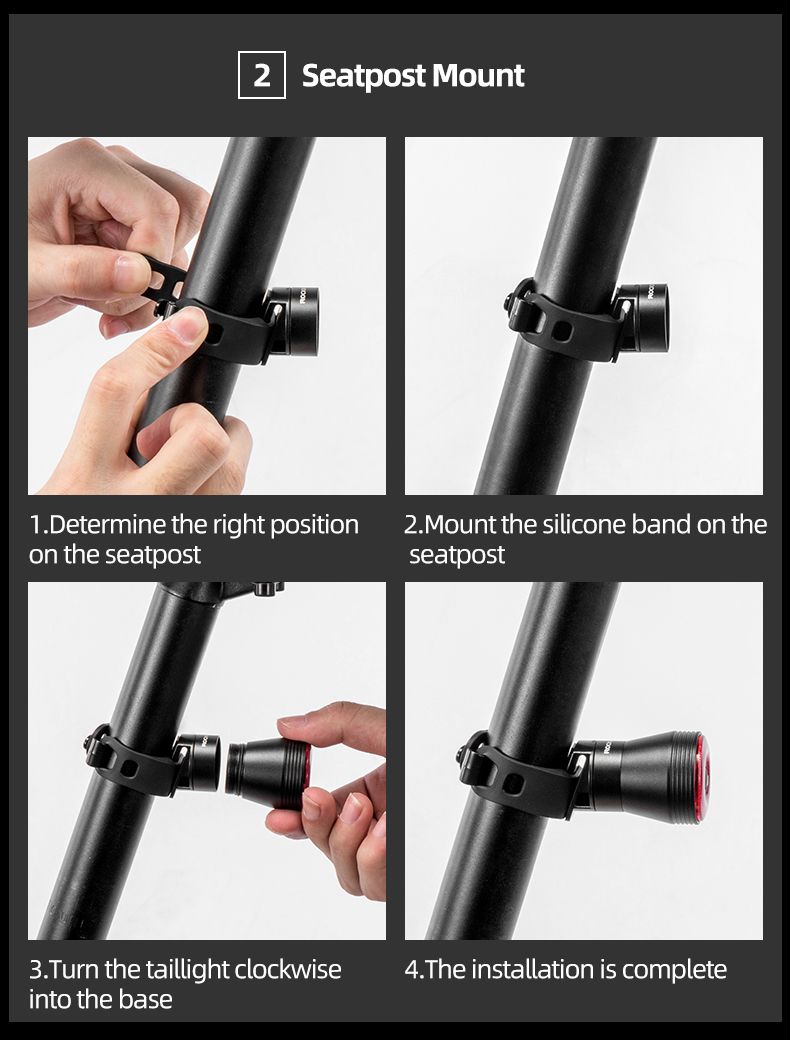 ROCKBROS Q5 Inteligentné bicyklové svetlo s automatickým snímaním bŕzd LED zadné svetlo IPX6 Vodotesné cyklistické bezpečnostné vybavenie