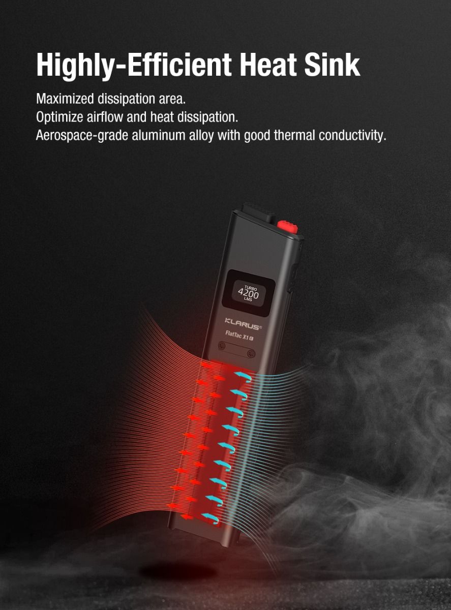 Klarus X1 Ultra-tenká EDC taktická baterka Luminus SST-70 LED 4200LM vonkajšie núdzové svietidlo