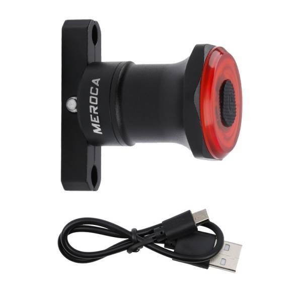 MEROCA MX2 Inteligentné senzorové brzdové zadné svetlo s USB nabíjaním, vysoko výkonné LED pre bezpečnosť na horskom a cestnom bicykli