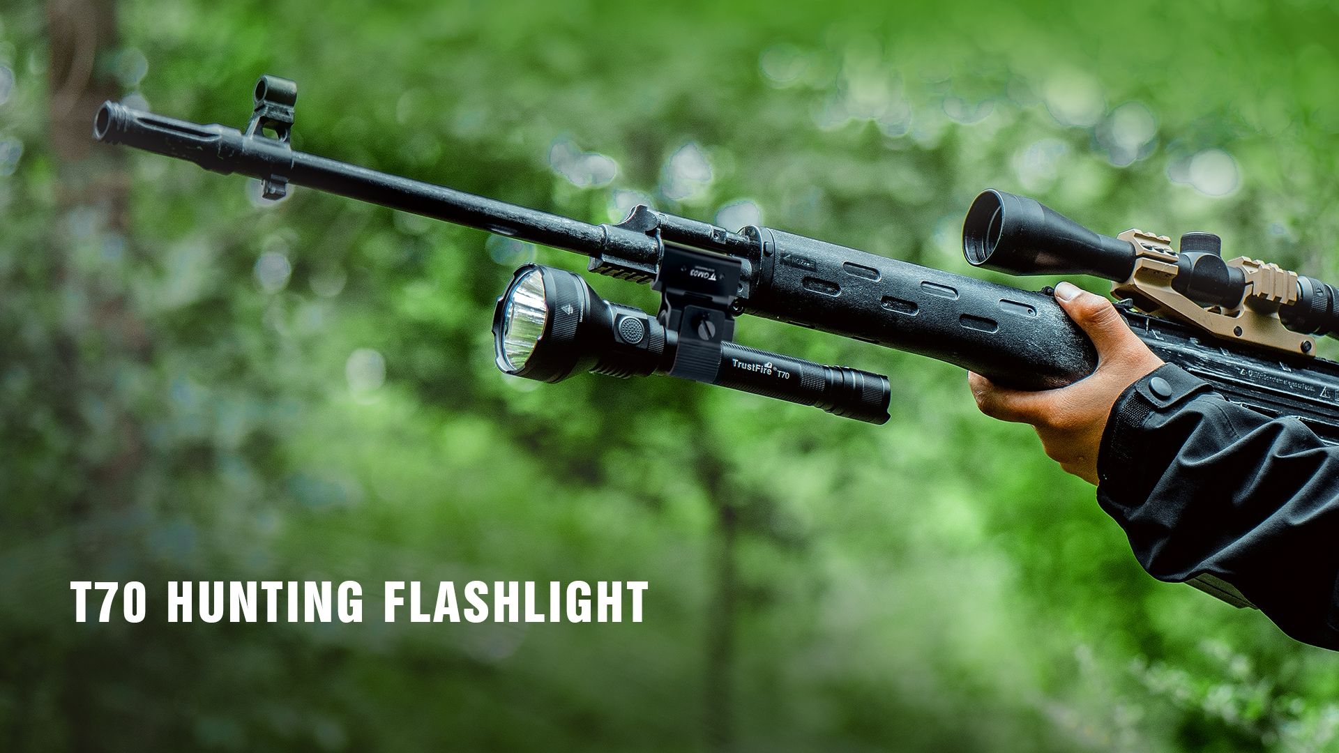 TrustFire T70 Kit vysoký výkon 2300 lúmenov dobíjateľná LED baterka dlhý lúč kemping alebo núdzový