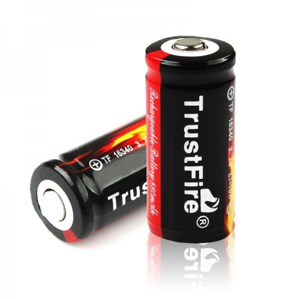 TrustFire 16340 Li-ion 880mAh 3.7V ekologické batérie s ochranou udržateľná energia alternatíva k jednorazovým