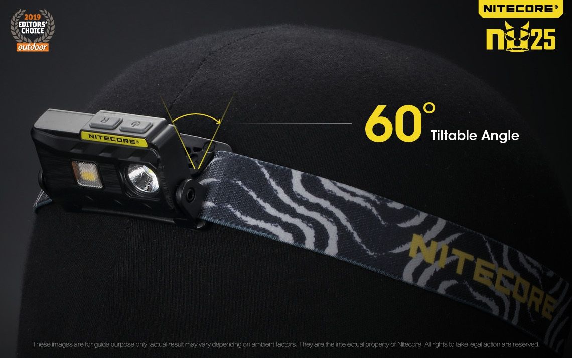 Nitecore NU25 XP-G2 S3 LED nabíjateľná čelovka 360 lúmenov ľahký dobrodružný doplnok na vonkajšie osvetlenie