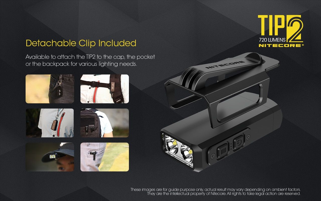 NITECORE TIP2 Kľúčová baterka 720 lúmenov USB nabíjateľné LED svetlo pre kempingové vybavenie alebo každodenné nosenie