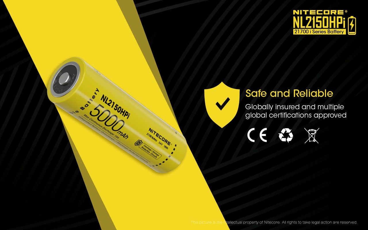 Nabíjatelná batéria NITECORE NL2150HPI 21700 5000mAh 3.6V vysoký výkon pre elektronické zariadenia