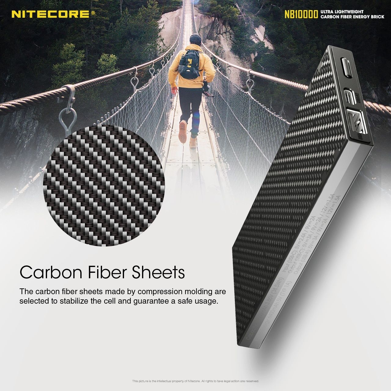 NITECORE NB10000 QC Dual Port USB-C 10000mAh Power Bank Ľahký Rýchle Nabíjanie