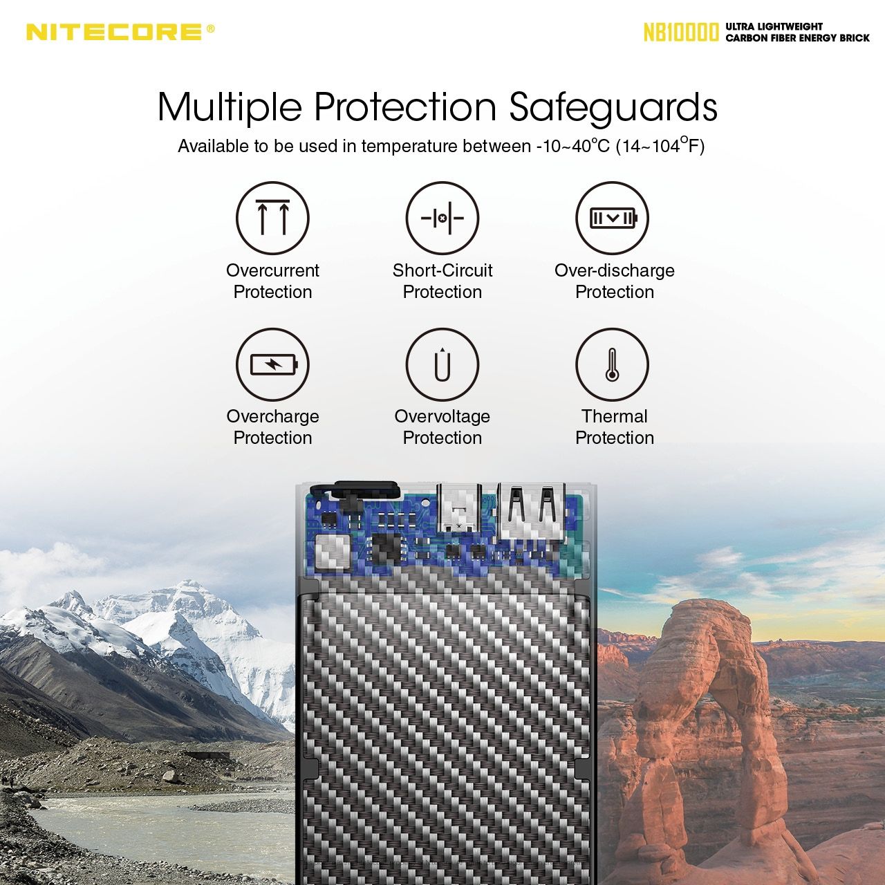 NITECORE NB10000 QC Dual Port USB-C 10000mAh Power Bank Ľahký Rýchle Nabíjanie