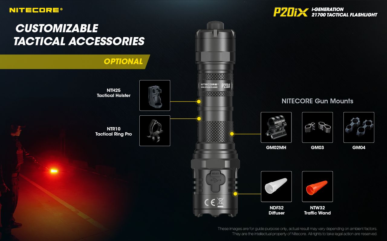 Objavte Nitecore P20iX s 4000 lúmenmi 4 x XP-L2 V6 LED odolná USB-C nabíjateľná taktická outdoorová baterka