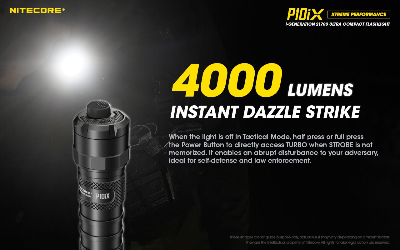 Nitecore P10iX ultra-jasná LED baterka 4000 lúmenov s dosahom 158m spoľahlivá taktická baterka