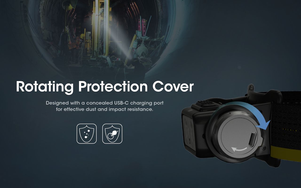 Nitecore NU50 1400 lúmenov LED čelovka na turistiku, ľahká nabíjateľná čelovka s dlhou výdržou