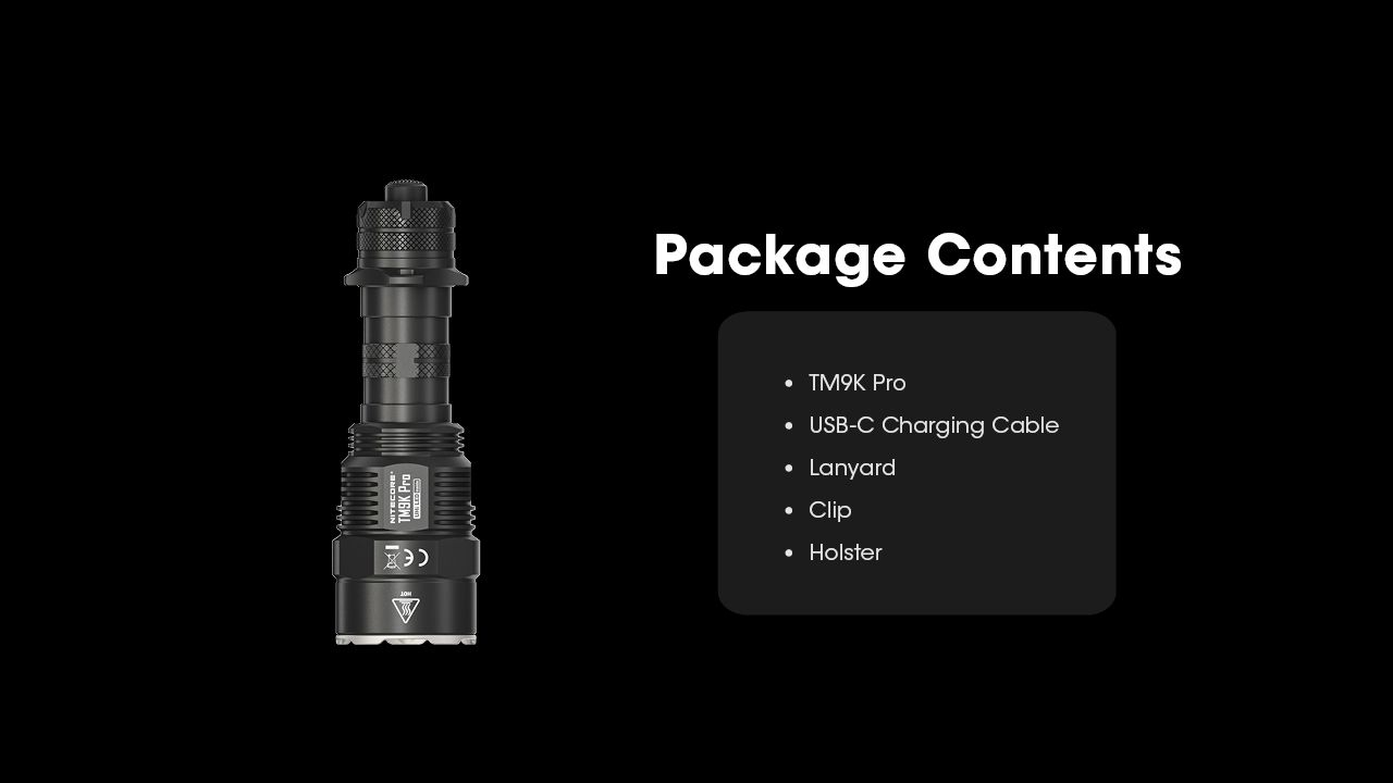 Nitecore TM9K PRO 9900 Lumen odolná nabíjateľná baterka s USB-C a 510m lúčom pre outdoorové dobrodružstvá