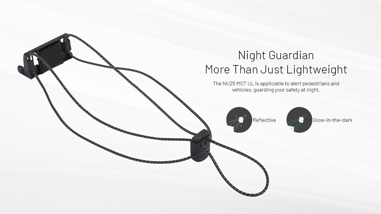 NITECORE NU25 MCT UL 400 lúmenov, ľahká čelovka, nabíjateľná cez USB-C, na turistiku, kempovanie a núdzové situácie