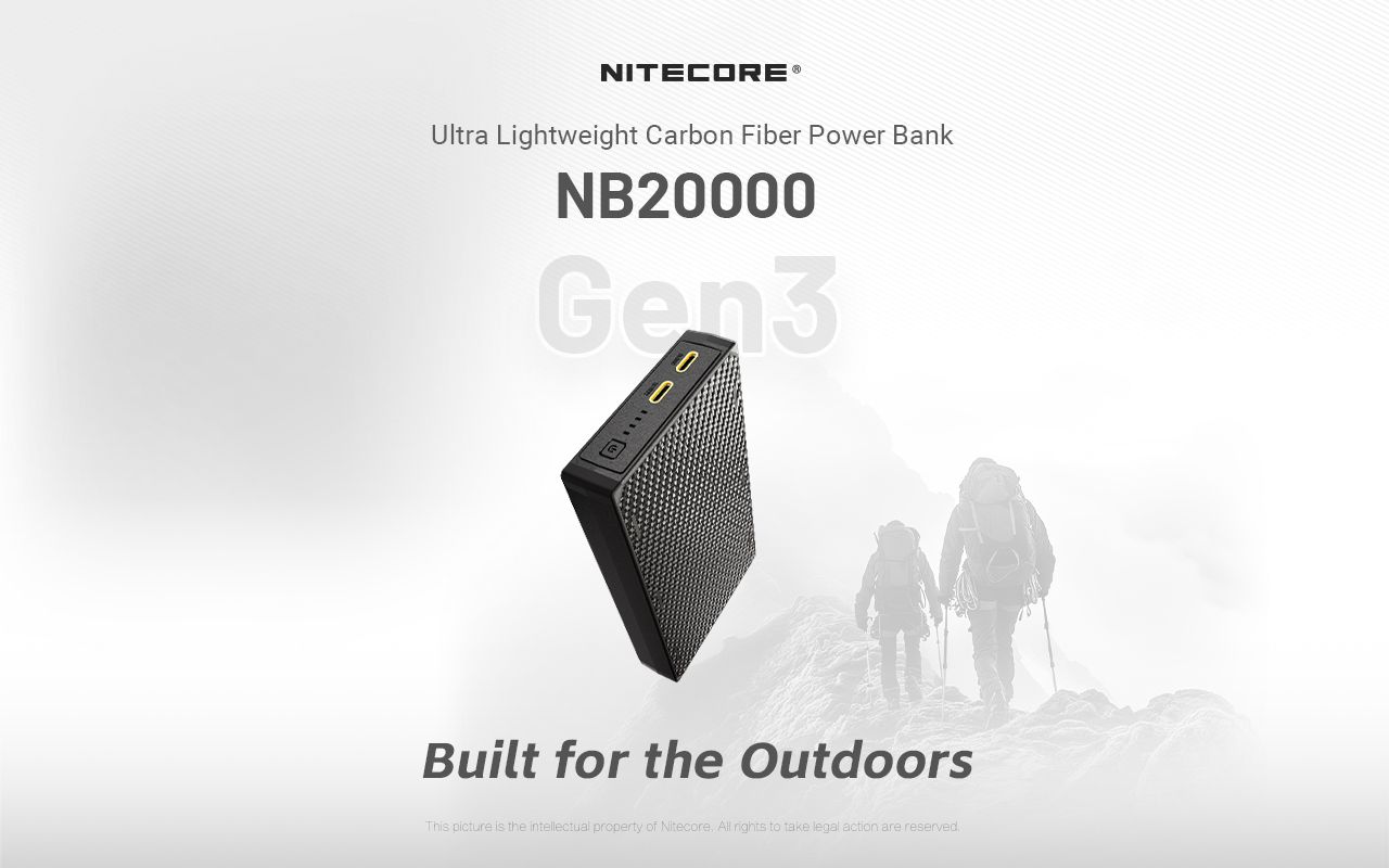 Nitecore NB20000 Gen3 Power Bank 20000mAh prenosná nabíjačka kompaktný dizajn duálny USB-C rýchle nabíjanie
