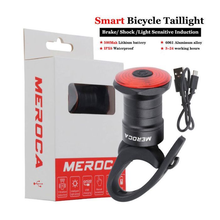 Inteligentné zadné svetlo na bicykel s automatickým štart/stop brzdovým svetlom, USB nabíjaním, vodeodolnosťou IPX6 – bezpečnostné svetlo na bicykel