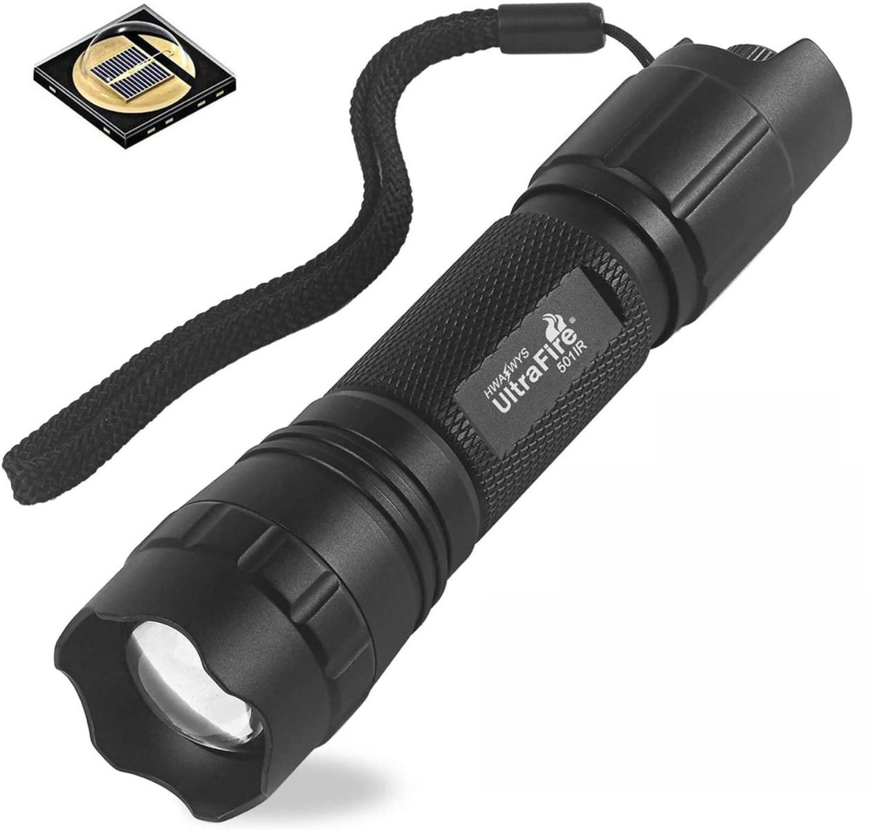 UltraFire 940nm LED IR baterka s nastaviteľným zaostrením a plynulým stmievaním pre nočné videnie, poľovanie a skúmanie divej prírody