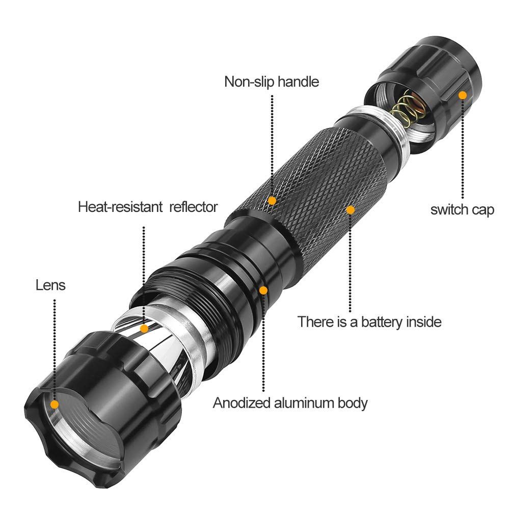 Baterka Ultrafire WF-501B 1300 lumenov LED 5 režimov pre outdoorové aktivity a domáce použitie čierna farba