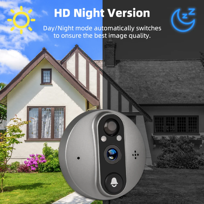 Tuya Smart 1080P WiFi kamera do dverového priezoru s detekciou pohybu v reálnom čase a 120-stupňovým zorným poľom pre domácu bezpečnosť