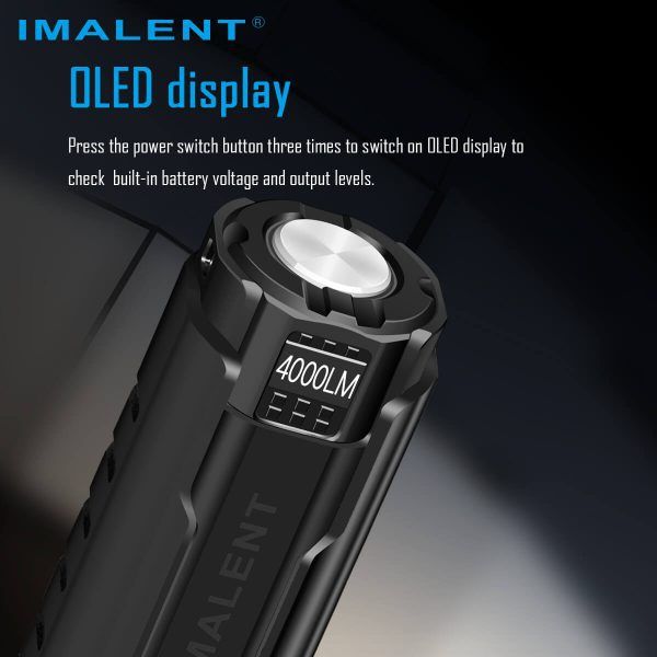 IMALENT LD70 LED baterka 4000 lúmenov, kompaktný dizajn pre dobrodruhov, spoľahlivý zdroj svetla s OLED displejom