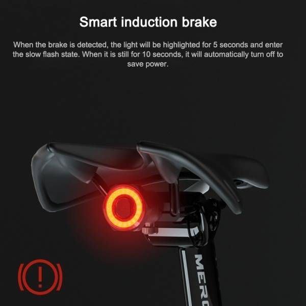 MEROCA MX2 Inteligentné senzorové brzdové zadné svetlo s USB nabíjaním, vysoko výkonné LED pre bezpečnosť na horskom a cestnom bicykli