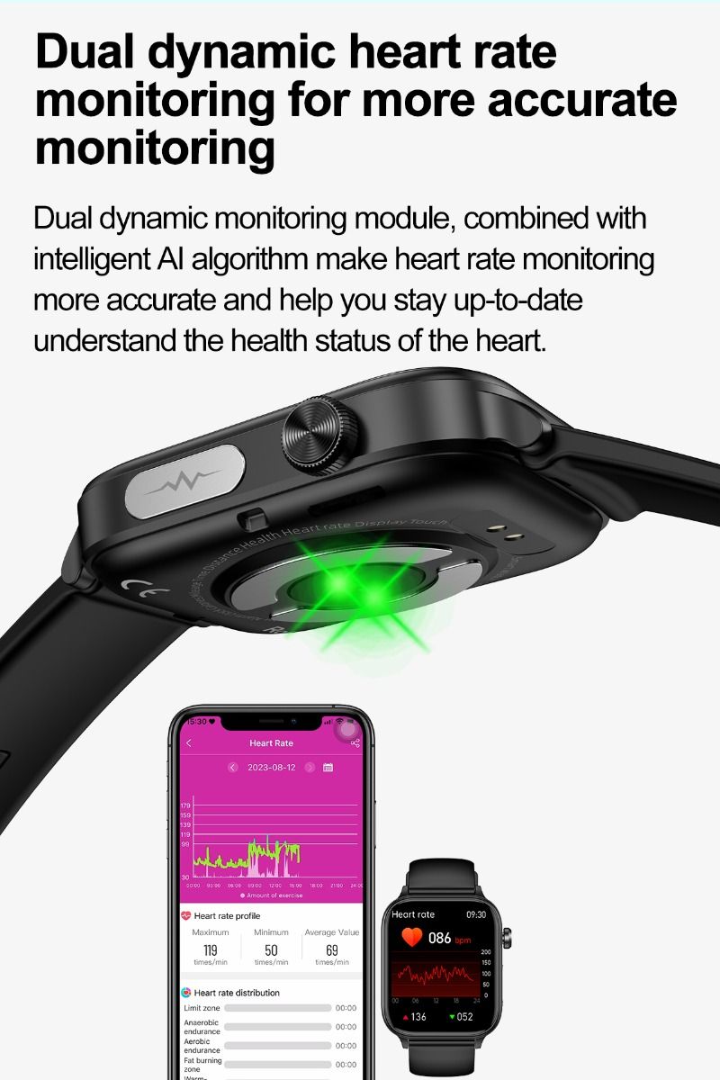 Inteligentné hodinky ET570: glukóza v krvi, EKG, srdcová frekvencia. AI diagnostika, Hband, monitor zdravia.