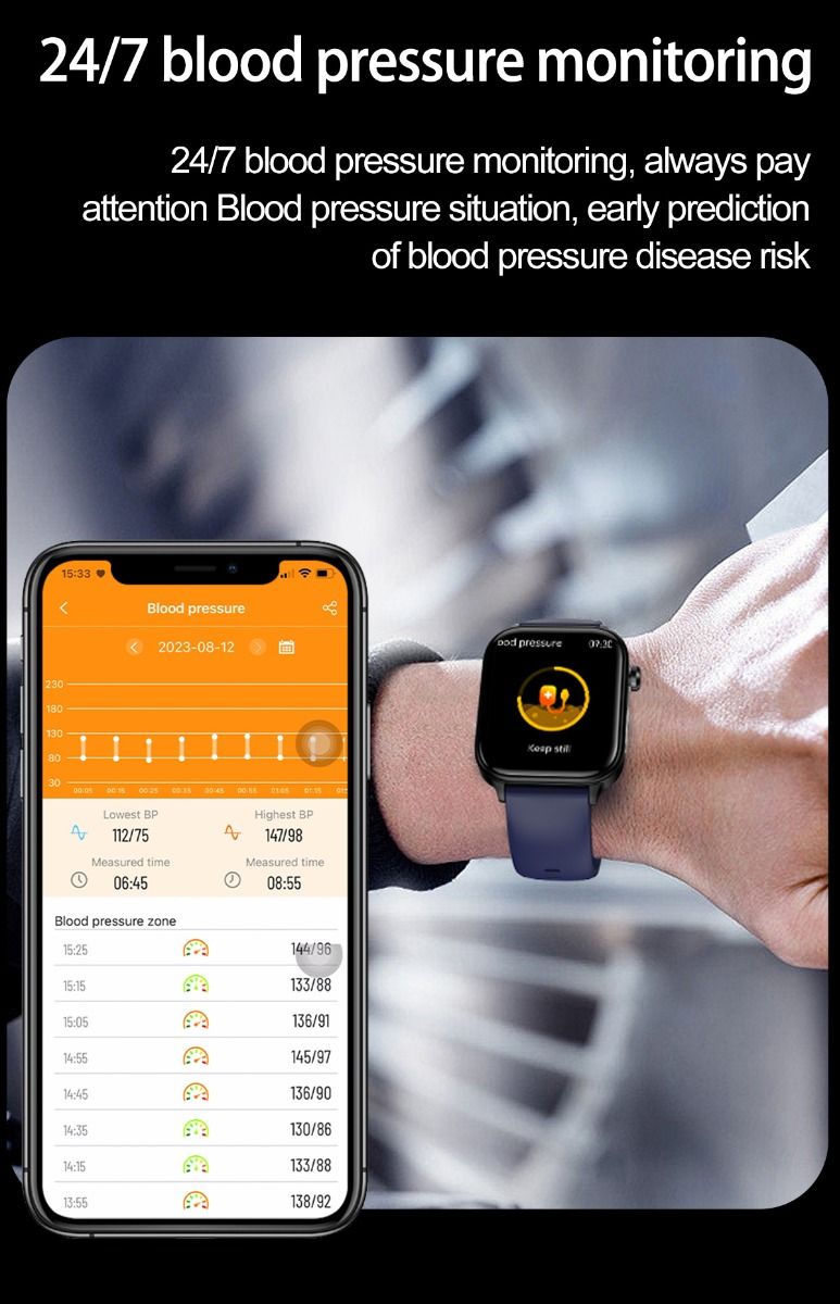 Inteligentné hodinky ET570: glukóza v krvi, EKG, srdcová frekvencia. AI diagnostika, Hband, monitor zdravia.