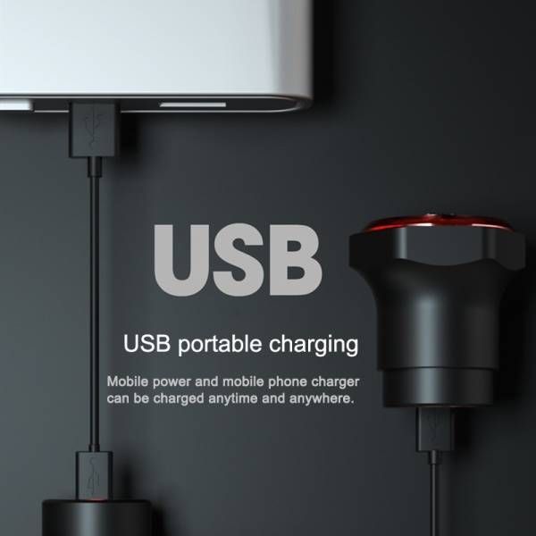 MEROCA MX2 Inteligentné senzorové brzdové zadné svetlo s USB nabíjaním, vysoko výkonné LED pre bezpečnosť na horskom a cestnom bicykli