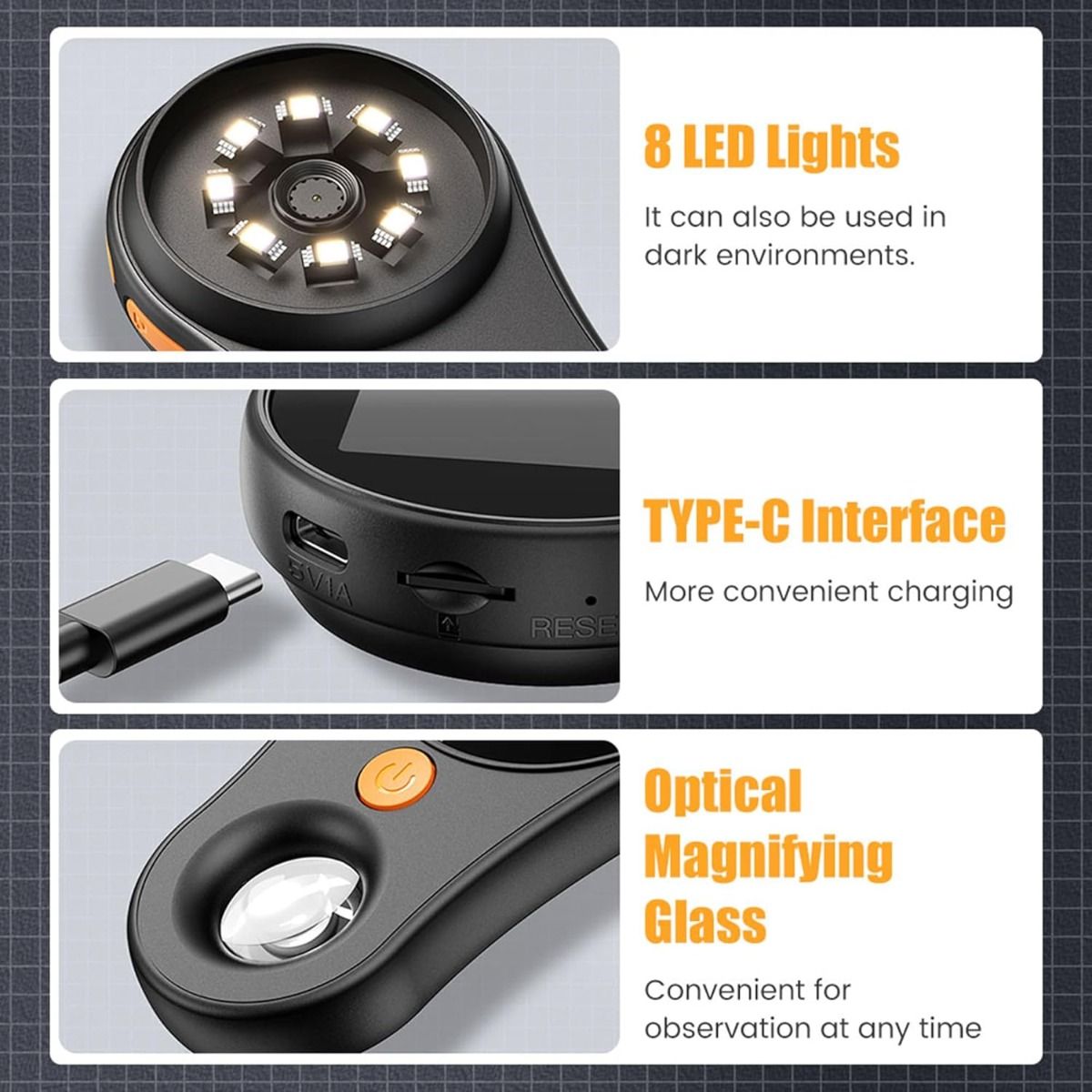 Digitálny mikroskop 500x zväčšenie 2MP – Oprava elektroniky, mince, koža, vlasy