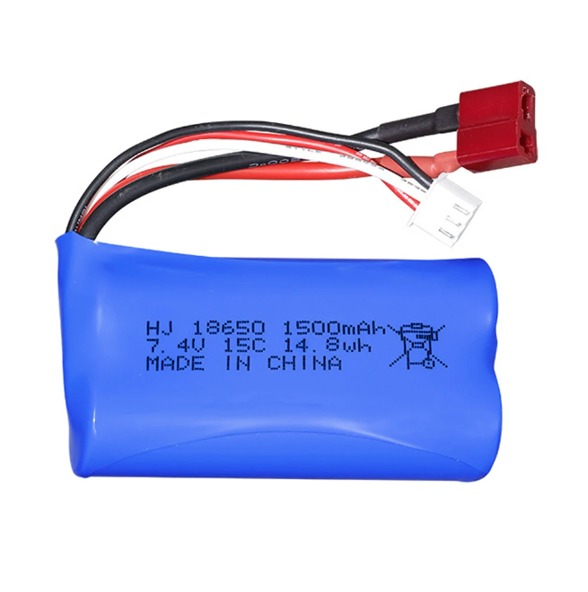 7.4V 1500mAh 15C 18650 Li-ion batéria pre RC preteky, drony a robotiku, vysokovýkonný kompaktný zdroj energie