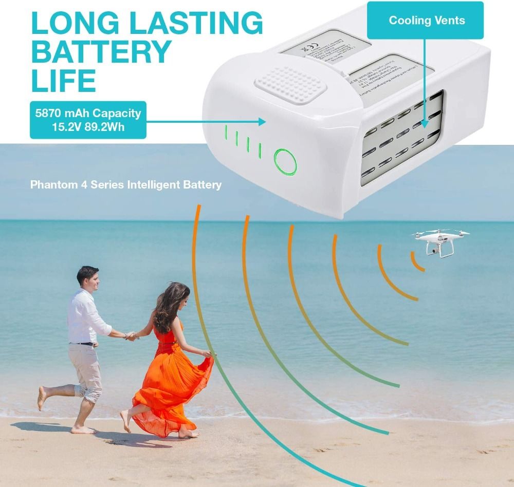 DJI Phantom 4 batéria 15,2V 5870mAh Li-Po pre dlhé trvanie letu optimalizovaný výkon pre FPV kvadrokoptéru