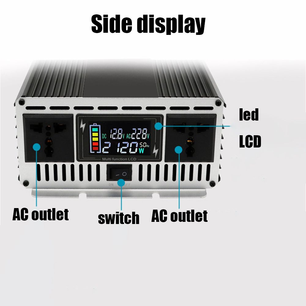 Čistý sínusový menič 3000W až 8000W pre obytné vozidlá DC 12V 24V na AC 110V 220V Vysoko kvalitný kompaktný energetický systém