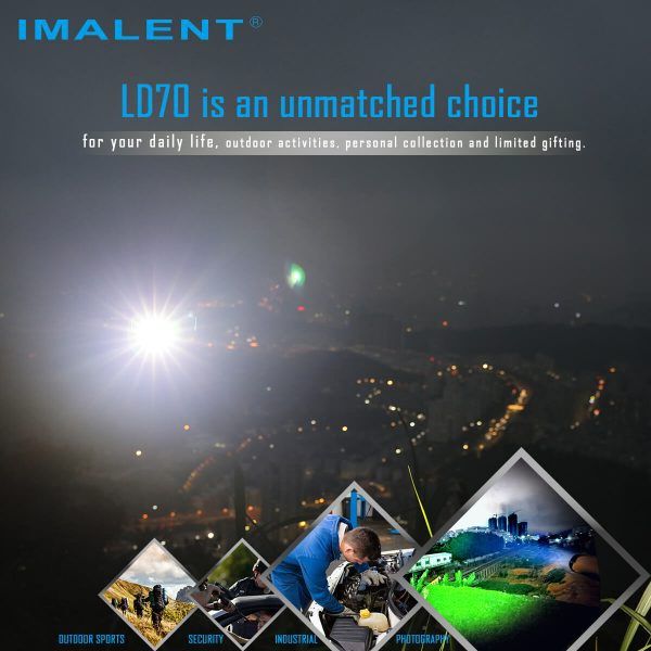 IMALENT LD70 LED baterka 4000 lúmenov, kompaktný dizajn pre dobrodruhov, spoľahlivý zdroj svetla s OLED displejom