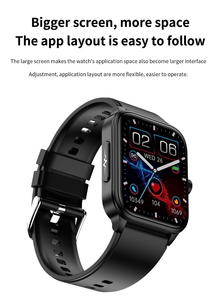 ET540 EKG Smartwatch s glukózou a telesnou teplotou, Bluetooth hovor, Fitness Sledovač pre Zdravie